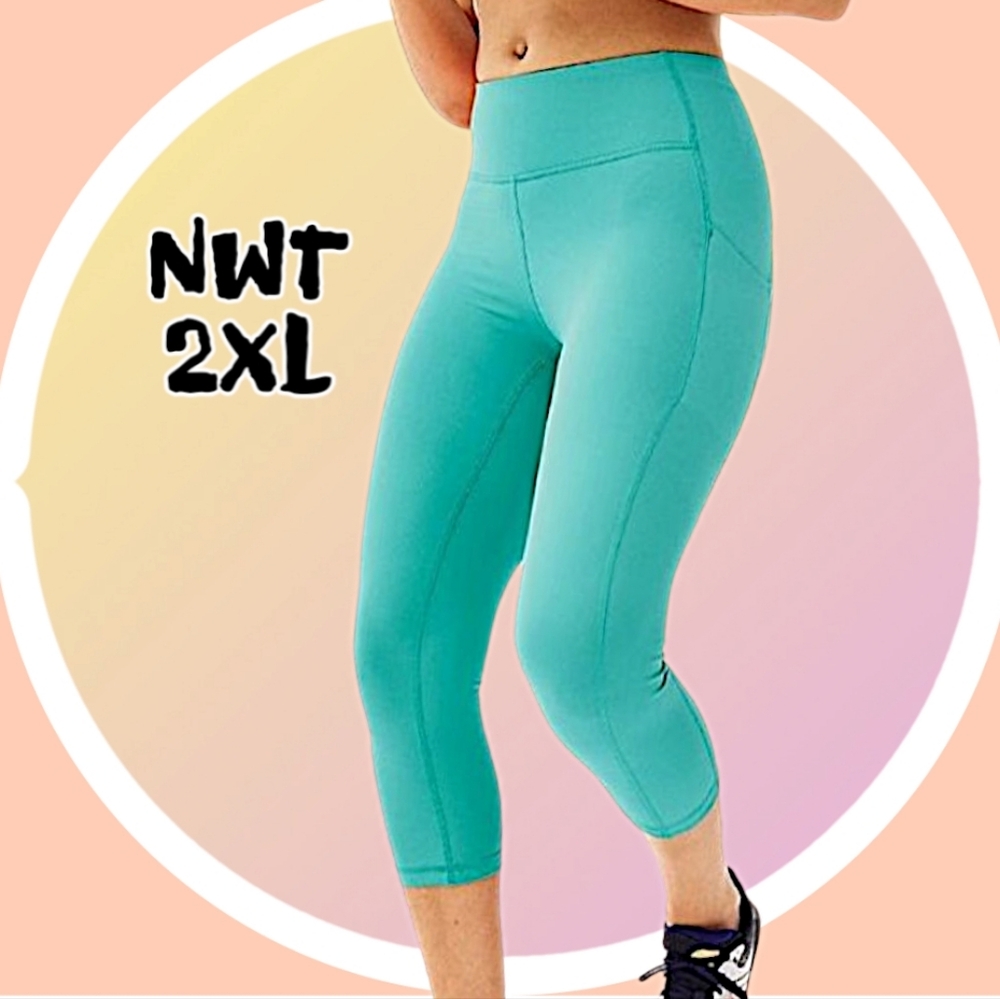 NWT 2X Capri Weight is Great For Summer High Waisted Leggings w 2 Pockets